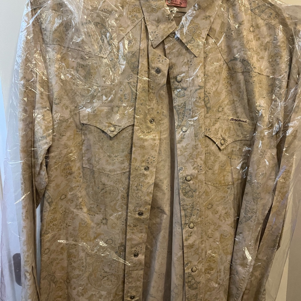Lucky Brand Tan Lightweight Snap Western Shirt